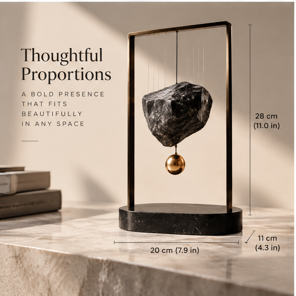 DAXVELY Floating Rock Balance Pendulum Decor - dimensions