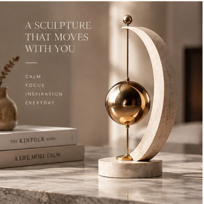 A sculpture that moves with you — calm focus inspiration everyday