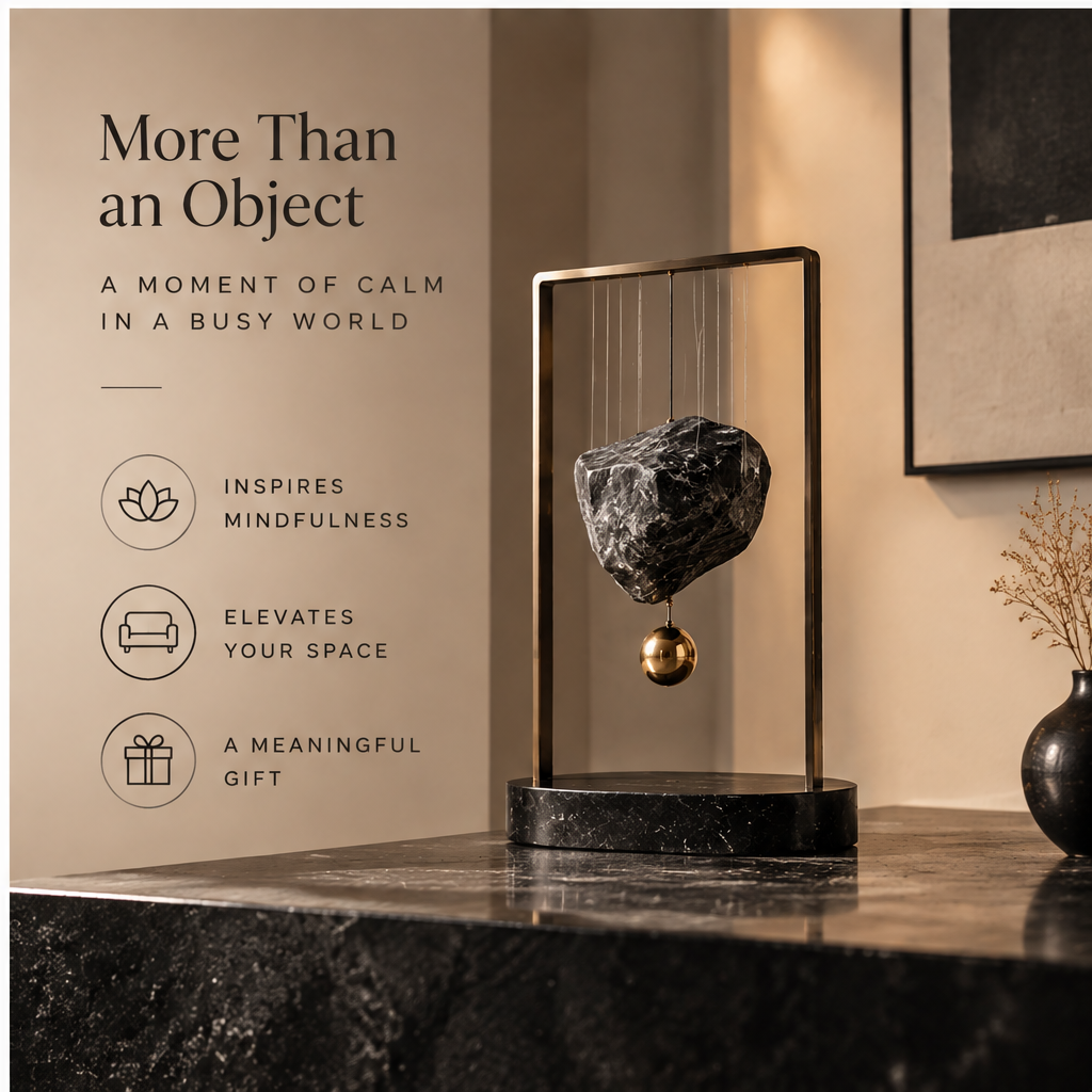DAXVELY Floating Rock Balance Pendulum Decor - natural stone detail